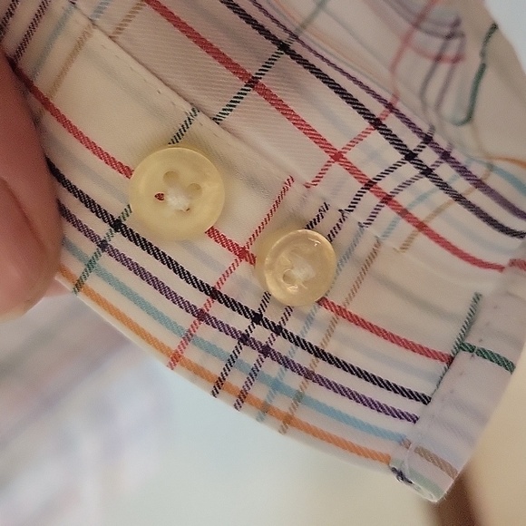 Peter Millar Dress Shirt with multi color striped Plaid Pattern XL - Picture 7 of 7